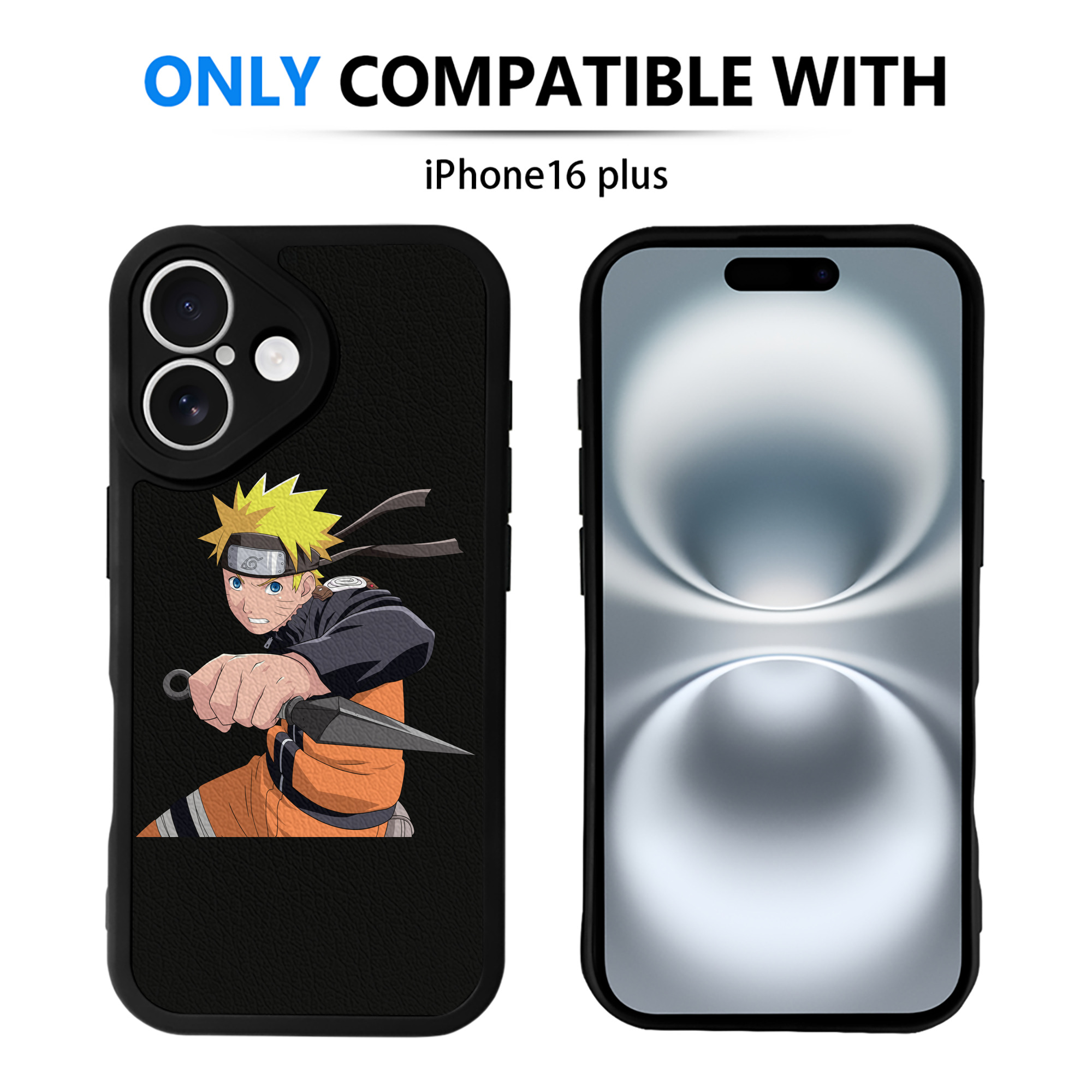 （画像用） NARUTO -ナルト- うずまき ナルト Uzumaki Naruto 【iPhone 16シリーズ対応】シリコンスマホケース（レザー調） 材質：シリコン